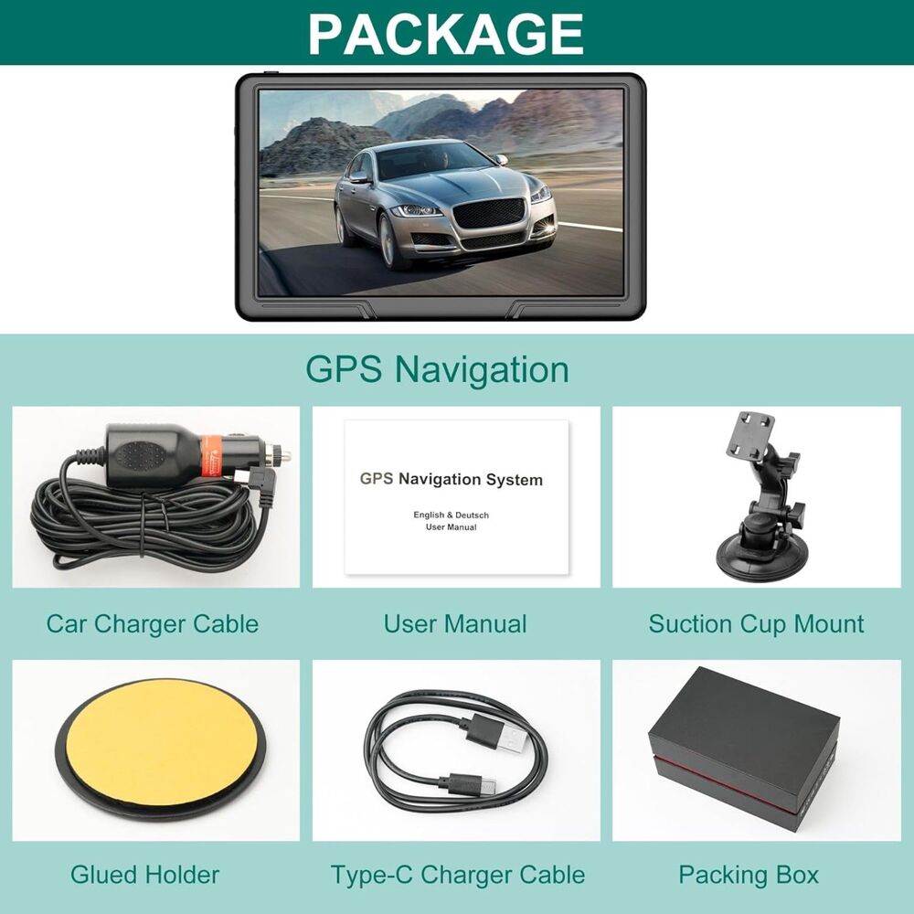 GPS Navigator for Car truck with 2024 Map, Free Lifetime Update